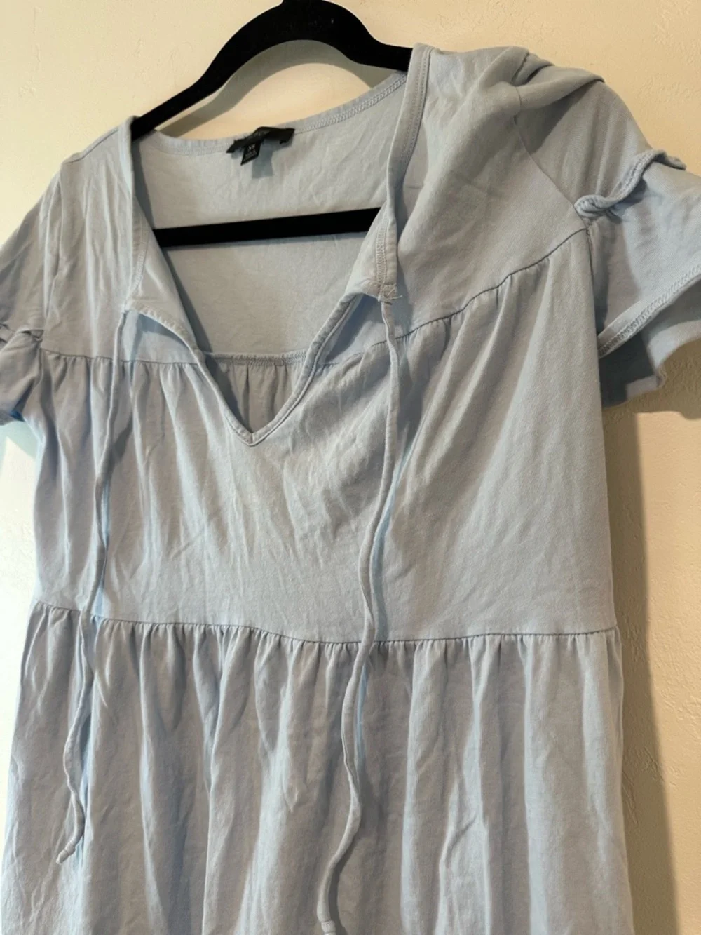 J.Crew Light Blue Tiered Mini Dress XS Cotton Cottagecore Summer